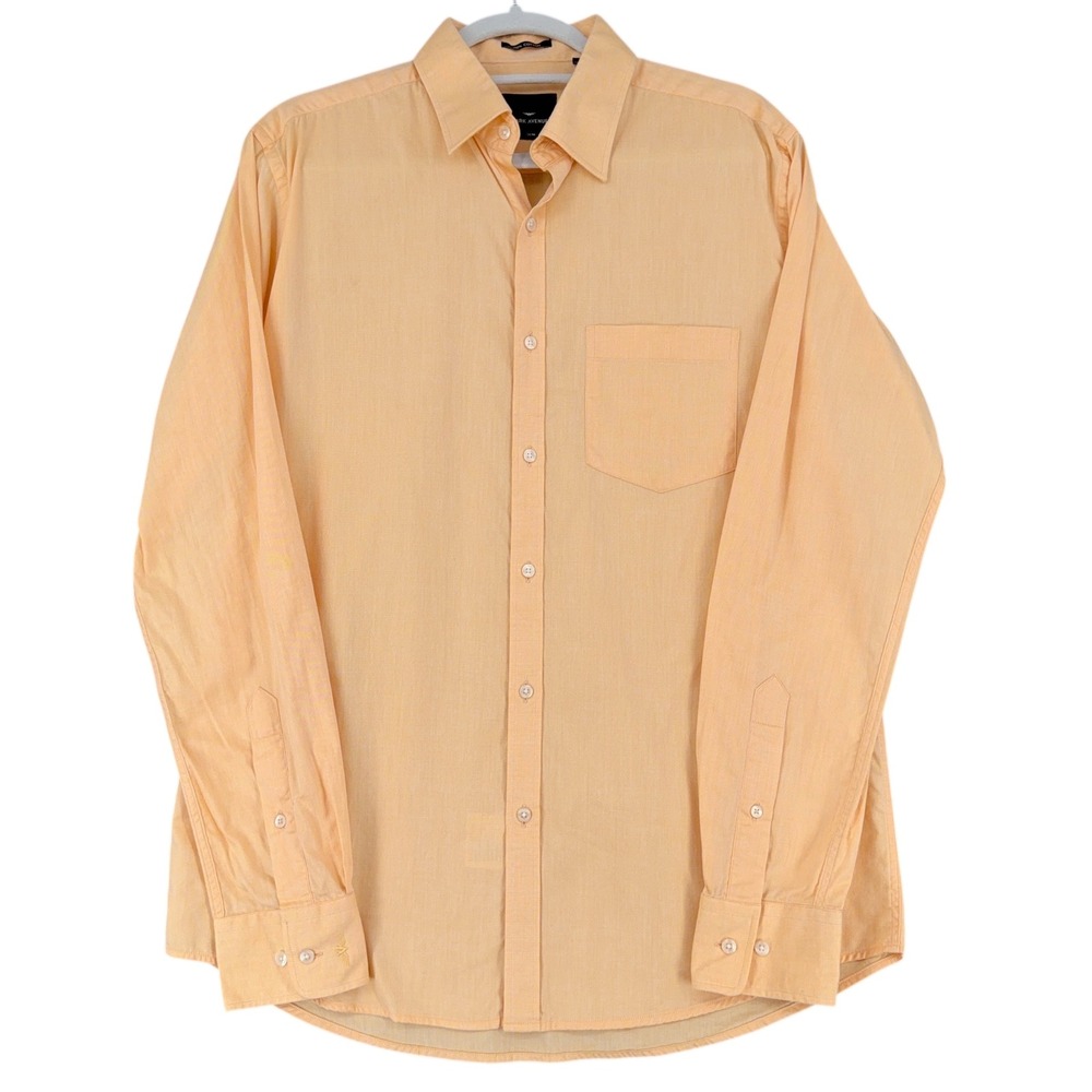 Park Avenue Men Slim Fit Long Sleeve Button Up Shirt‎ Peach 15 3/4 40